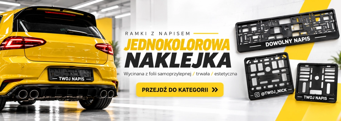 Ramki pod tablice rejestracyjne z własnym napisem.webp