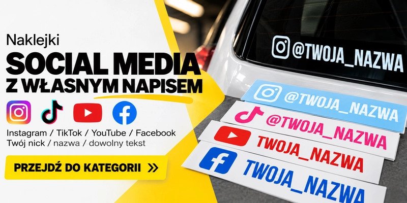Naklejki social media z własnym nickiem na samochód.webp